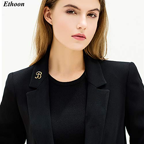 Initial Letter Brooch Pin Small Lapel Pin Tie Tack Name Personalized Gifts for Women Men Gold A-Z - style: V