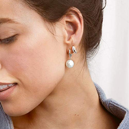 14K Gold Small Hoop Earrings Silver Post Open Hoops Earrings for Women | Hypoallergenic - color: A-Silver