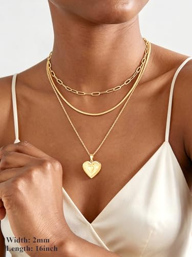 U7 Snake Necklace for Women 14K Gold Plated/Silver/Rose Gold/Black Chain Necklace Hypoallergenic, Stainless Steel Tiny Snake Chain Necklace 1/1.2/1.5/2MM, 14-30" Adjustable Minimalist Gift - color: o-Gold-2mm