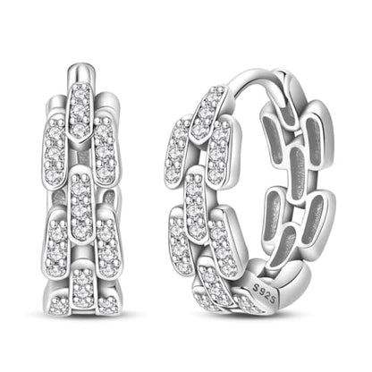 925 Sterling Silver Huggie Hoop Earrings for Women with 5A Cubic Zirconia Jewelry Birthday Gift - style: Bright