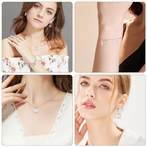 SANNIX 156Pcs/6 Sets Letter Charms, Alphabet ABC Letter Charms 3 Styles | Capital A-Z DIY Bracelet Necklace Pendants, with 200Pcs Open Jump Rings, for Jewelry Making, Antique Silver - color: Silver