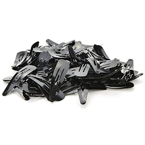 Black Snap Hair Clips, 12 Pcs Hair Barrettes for Women, 2 Inch | Non-slip Metal Hair Barrette Accessories for Girls, Women, Kids Teens or Toddlers