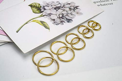 HQLA 16G Surgical Steel Hinged Clicker Segment Nose Rings Hoop Helix Cartilage Daith Tragus Sleeper Earrings Body Piercing for women 6mm 8mm 10mm 12mm 14mm - style: 16G - Gold - (6mm-14mm) - 10Pcs