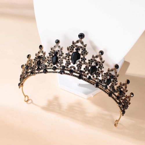 Kamirola - Queen Crown and Tiaras Princess Crown for Women Crystal Headbands for Bridal, Princess for Wedding and Party - color: Black