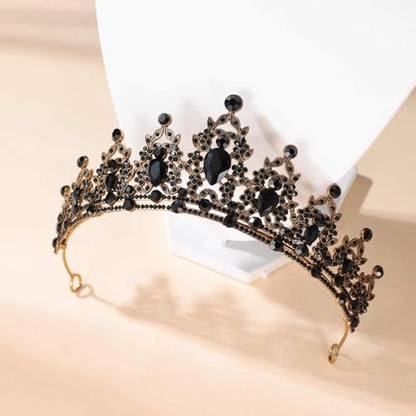 Kamirola - Queen Crown and Tiaras Princess Crown for Women Crystal Headbands for Bridal, Princess for Wedding and Party - color: Black