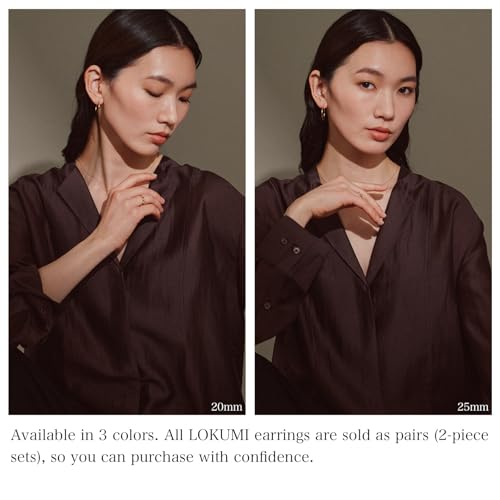 LOKUMI Resin Post Hoop Earrings | Hypoallergenic & Nickel-Free | Made in Japan | Available in 6 sizes and 3 finishes: Silver, 24K Gold, and Pink Gold - color: 20mm 24K gold plated