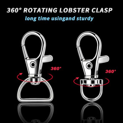 Teenitor 524PCS Keychain Making Kit, Key Chain Clips, Key Chain Rings, Lanyard Hooks Lobster Claw Clasps, Key and Jump Rings for Keychain Making Jewelry Lanyard - color: Silver
