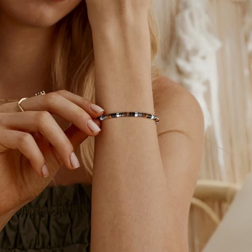 Healing Crystal Bracelet Jewelry Gifts for Women | Triple Protection/Stress Relief/New Beginnings/Good Luck/Empath Protection, Christmas, Birthday - color: Triple Protection