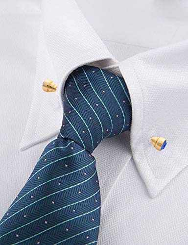 8PCS Men's Crystal Collar Bar Necktie Clasp Lapel Stick Brooch Shirt Collar Stay Cravat Tie Pin Stud Bar Clips Silver Gold Black Rose - color: Gold Silver