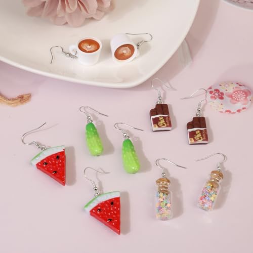36 Pairs Fun Cute Earrings Set Weird Cool Funky Aesthetic Drop Dangle Earrings for Teen Girls Women Jewelry Gift