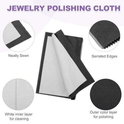 PATIKIL 9.8"x12.6" Jewelry Cleaning Cloth, 2 Pack Double-Sided Fleece Polishing Cloth for Gold, Silver and Jewelry, Black - color: Black, size: 9.8"x12.6"