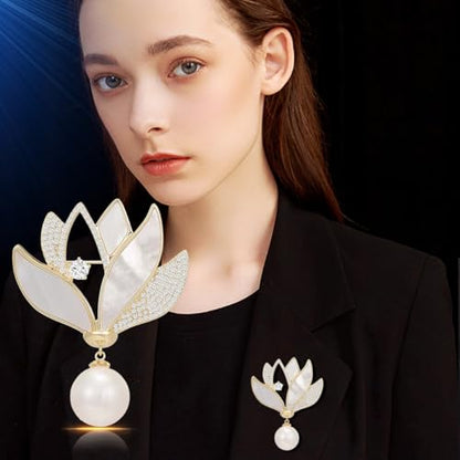 Brooches and Pins for Women Elegant Flower Pearl Brooches Costume Broches Jewelry Lady Christmas Pin for Women - style: GD-1912