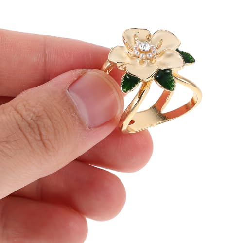 8pcs Floral Flower Scarf Rings Clips for Women, Alloy Shawl Buckle Pins with Lifelike Design, Elegant and Artistic Scarf Holder for Shawls, Ties on Occasions