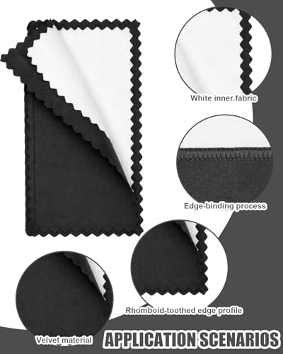 Jewelry Cleaning Kit with Cleaning Brushes and Velvet Polishing Cloths - color: 5 Piece Black