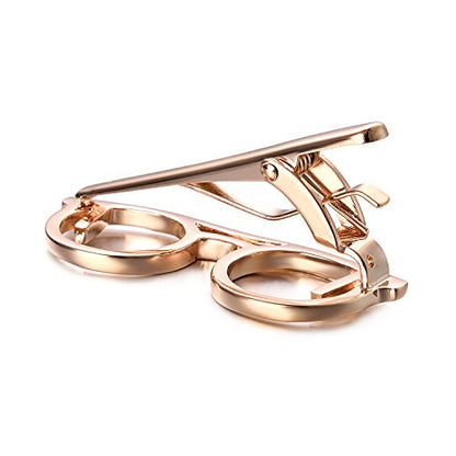 Yoursfs 4 Pcs Funny Tie Clips Set For Men Unique Stainless Steel Eye Glasses/Ruler/Pen/Mustache Tie Clips Personalized Jewelry - style: Eyeglass Set Tie Clips
