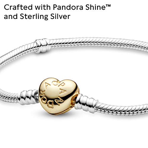 PANDORA Moments Heart Clasp Snake Chain Bracelet - color: Gold