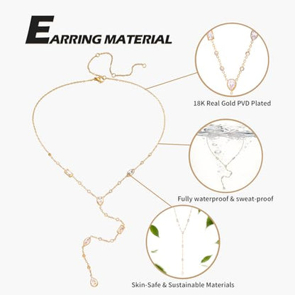 Fullpop Dainty Gold Necklaces for Women, 18k Gold Layered Lariat Necklace for Women Long Gold Choker Necklaces for Women Statement Diamond Heart Pendant Necklace Body Chain Jewelry for Women - style: Kind-Five