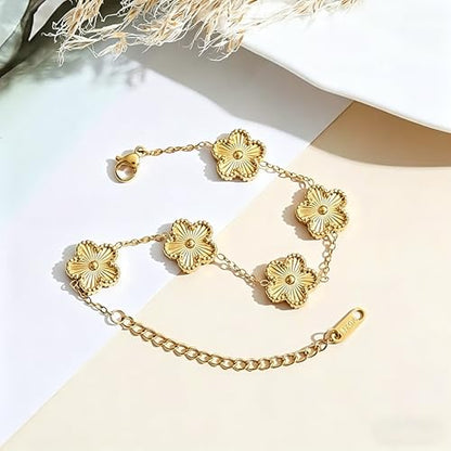 Stackable Gold Bracelets for Women - 4 Sets, 18K Gold Plated Bracelets, Stainless Steel Bangle Bracelets Non-Tarnish, Stylish Gold Jewelry Ensemble, Valentine's Day, Birthday and Christmas Jewelry Gifts - color: A8-(Gold 1Sets)
