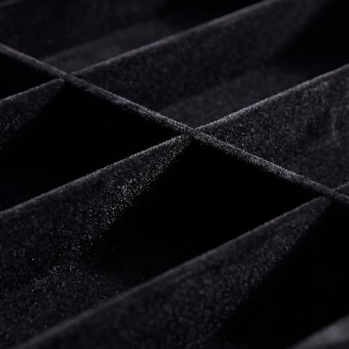 Stratalife 8 Grids Drawer Sunglasses Organizer Tray, Black Velvet | Stackable Eyeglasses Storage Case with Removable Dividers, Jewelry Display Case for Necklace Bracelet, 13.78x9.5x1.2inch - color: Black