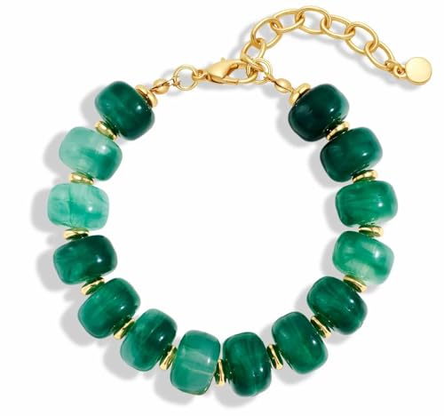 Beaded Bracelets Multicolor Acrylic Resin Beads Bracelet for Women - color: Green