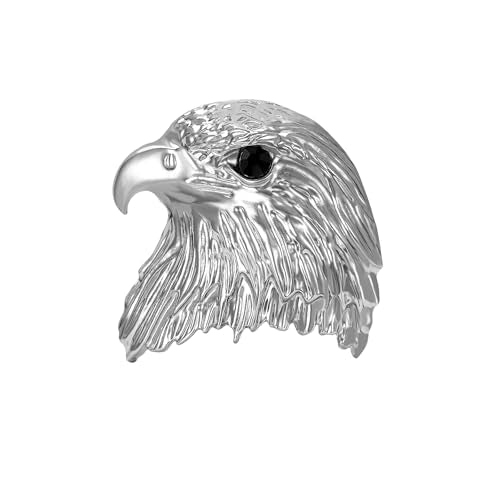 Enamel Bird Brooch for Women Rhinestones Owl/Hummingbird/Eagle/Toucan Lapel Pin Cute Bird Brooches Jewelry Gifts for Mom Wife - color: White-Eagle Head