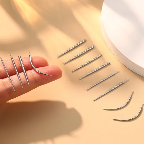 Piercing Ball Grabber Tool, 14-20G Taper for Changing Jewelry | Surgical Steel Flat Back Earrings Threader Tool Insertion Pin, Body Piercing Kit for Ear Rook Conch Nose Lip Jewelry Removal - style: Thread+Threadless(14G 16G 18G)