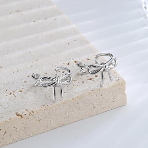 Ear Cuffs for Women Non Piercing Ear Cuff Earrings Non Pierced Cartilage Earrings Adults Christmas Stocking Stuffers Trendy Gifts 2025 - color: E2:2pcs Silver Bow