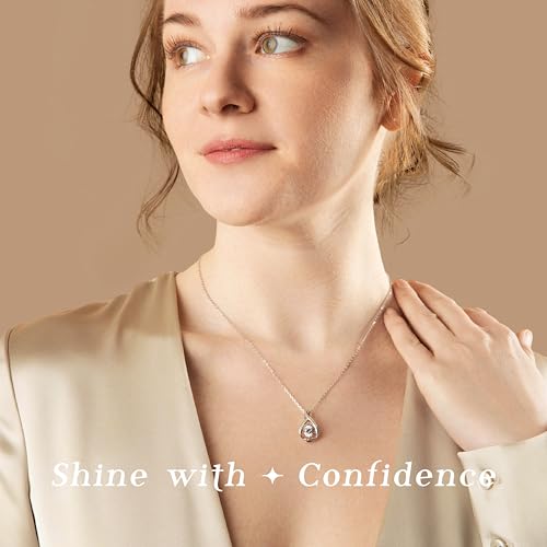 ARINZA Moissanite Necklace for Women, 1 Ct 925 Sterling Silver Dancing Stone Pendant, 18+2 Inch Chain, Valentine’s Day Christmas Gift for Her, Wife, Mom, Anniversary, Birthday - color: 8 Infinity Love