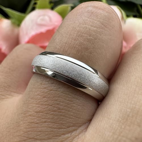 TUTISS 6mm 8mm Black/Gold/Rose Gold/White Tungsten Rings for Men Women Fashion Engagement Wedding Bands Sandblasted Finish I Love You Engraved Comfort Fit - color: 6mm White Tungsten I Love You