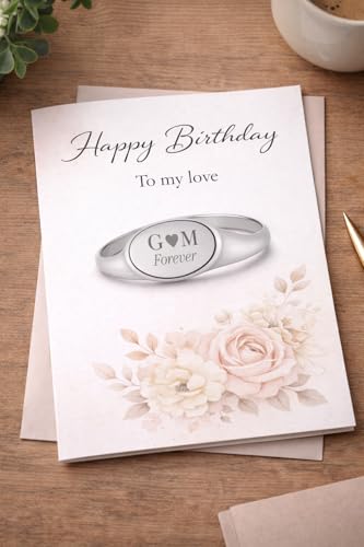 Personalized Women's Oval Signet Ring - Custom Engraved Ring For Ladie's - Signet Wedding Band - Initials or Monogram Engraved Free - Ships From USA