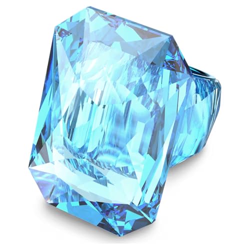 Swarovski Lucent Cocktail Ring, Oversized crystal, Octagonal cut, Blue, Size:52/6