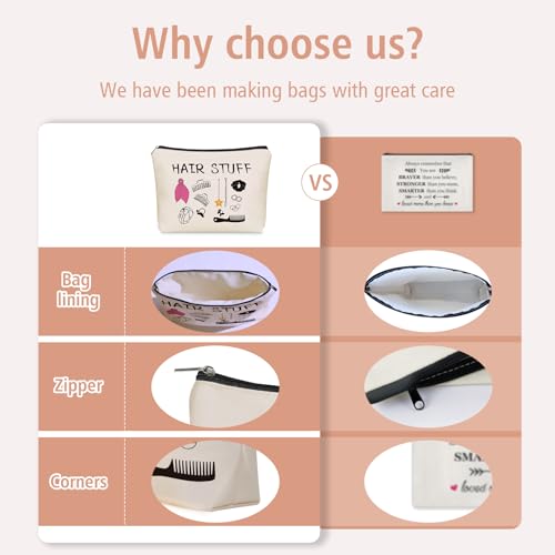 Mom Gifts Hair Stuff Makeup Bag: Hair Accessories Themed Cosmetic & Toiletry Organizer Pouch For Teen Girls & Women Hairstylist Sisters, Friends.Ideal Mom Gift For Travel, Birthdays. - style: Hair Stuff