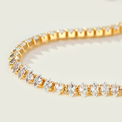 MEVECCO Anklet for Women Gold Chain 14K Gold Plated Dainty Boho Beach Summer Simple Foot Jewelry Ankle Bracelet - style: CZ Horse eye
