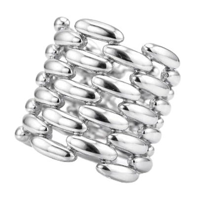 Namami Adjustable Gold Plated & Rhodium Plated(Silver) Wrap Rings for Women | Stackable Pure Brass Tarnish Free & Hypoallergenic, Minimilist Brick Design, 18K Gold Plated Wide Band Chunky Statement Ring - color: Silver