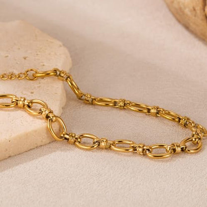 Jude Jewelers Stainless Steel Linked Infinity Charms Chain Style Bracelet - color: Gold