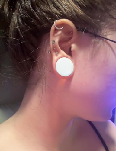 6G-30mm Solid Acrylic Gauges for Ear Double Flared Saddle Plug Tunnels Earrings Clear Black White Ear Plugs Tunnels for Women Men - color: 6G = 4mm