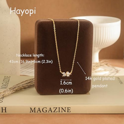Pearl Necklaces for Women,Dainty Gold Pendant Necklaces Waterproof Jewelry | 14K Gold Plated Pearl Necklaces,Dainty Elegant Wedding Necklace,Small Cute Adjustable Minimalist Necklace,Non Tarnish Jewelry - color: GOLD-14