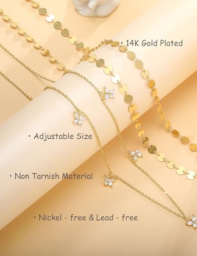 Waist Chain for Women Belly Chain Waist Beads Body Chain | 14K Gold Plated Chain Belts, Waterproof Non Tarnish Body Jewelry, Dainty Sexy Gift for Her, Layered Summer Beach Accessories - style: coin & butterfly