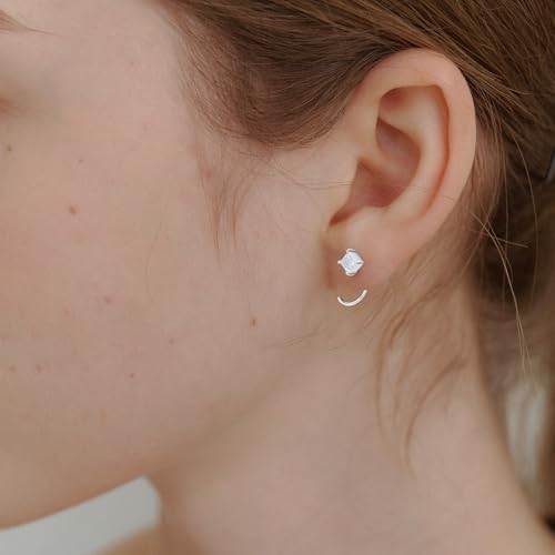 925 Sterling Silver Moissanite Huggie Half Hoop Earrings for Women - style: style 2