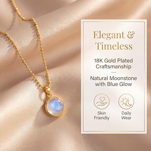 18K Gold Plated Dainty Necklace for Women, Cubic Zirconia Pendant, Tarnish Resistant Hypoallergenic Jewelry, Fashion Women Accessories - color: Gold