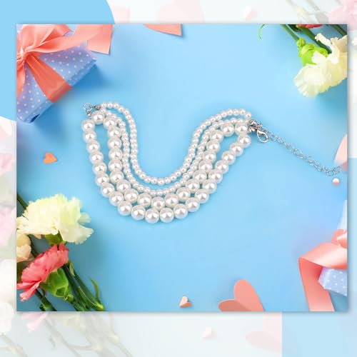 Coolrunner Ladies Faux Pearls Accent Off White Stretch Wrist Bracelet Jewelry (Pearl style3) - style: Style 2