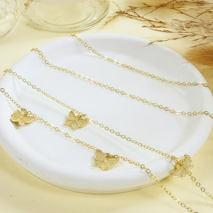14K Gold Plated Waist Chain for Women, Layered Belly Body Chain | 2Pcs Adjustable Fit, Layered Design, Dainty Chain Styles, Bikini, Dress & Rave Outfits, Beach, Festival & Vacation - color: Gold-Plated 6