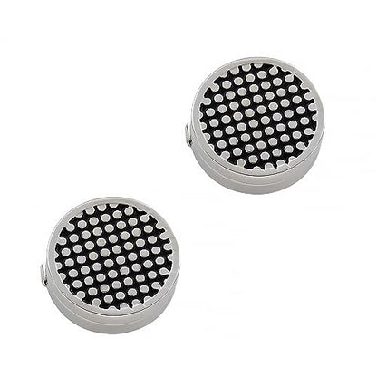 Mens Button Covers Tuxedo Shirt Cufflinks Alternative | Fake cufflinks and alternative fashion jewelry accessories for mens formal business dress shirts suits and groomsmen - color: A black Silvery