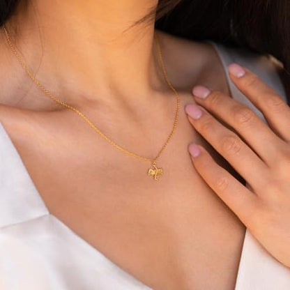 HANLI 14K Gold Plated Necklaces for Women - Dainty Butterfly, Star of David, Moon and Star, Sun, Lotus, Infinity, Hummingbird, Bee,Boots,Chill,Sunflower Pendant Designs - Elegant Jewelry for Women - color: Dragon-necklace