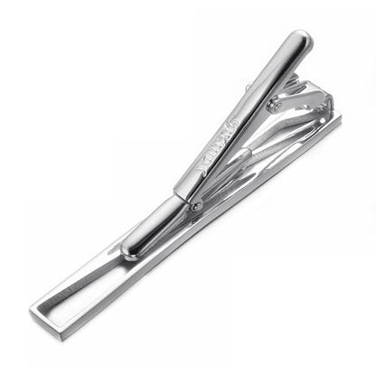 Yoursfs Irregular Hollow Out Tie Clips for Men | Small Square, Silver, Stainless Steel, Personalized Jewelry