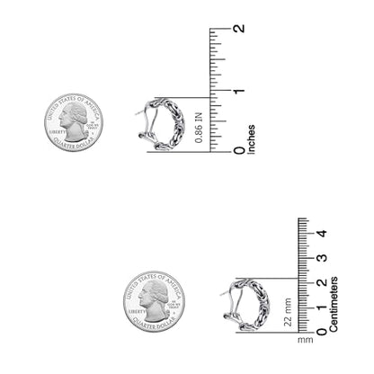 LeCalla 925 Sterling Silver Omega Back Stud Earrings for Women | Classic Pierced Omega Closure Earring | Earring Jewelry Gift for Her, Wife or Girlfriend | Daily Wear & Special Occasion Earring - color: Byzantine Omega Clip