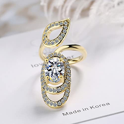 Holibanna Adjustable Open Fingernail Ring with Rhinestone Crystal Decoration Nail Art Charm for Women Party and Dance Finger Jewelry
