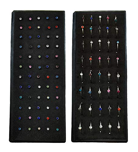 100Pcs Bone Nose Studs Stainless Steel Multicolor Cubic Zirconia Nose Rings Stud Hoop Tragus Cartilage Nose Ring Labret Nose Piercing Pin Jewelry for Women Men 1.5mm 2mm 2.5mm 20G 22G - style: H:60Pcs 2mm CZ+40Pcs 8mm Nose hoop