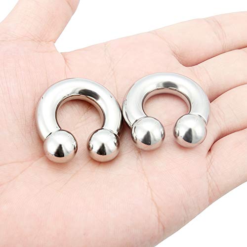 2Pcs PA Ring Horseshoe Circular Barbell 316L Surgical Steel Internally Threaded 00G 0G 2G 4G 6G 8G 10G Pierced Body Jewelry for Women 12mm 16mm 19mm - style: 1 pair-0G;Inner Dia:16mm