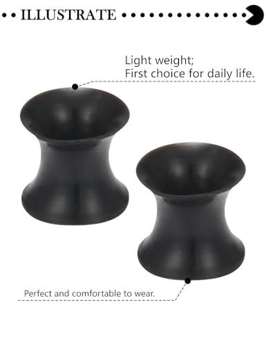 10G-50mm Thin Black Silicone Ear Gauges Tunnels Rubber Ear Plugs Gauges Double Flared Flexible Tunnel Earrings for Women Men - color: 4G = 5mm